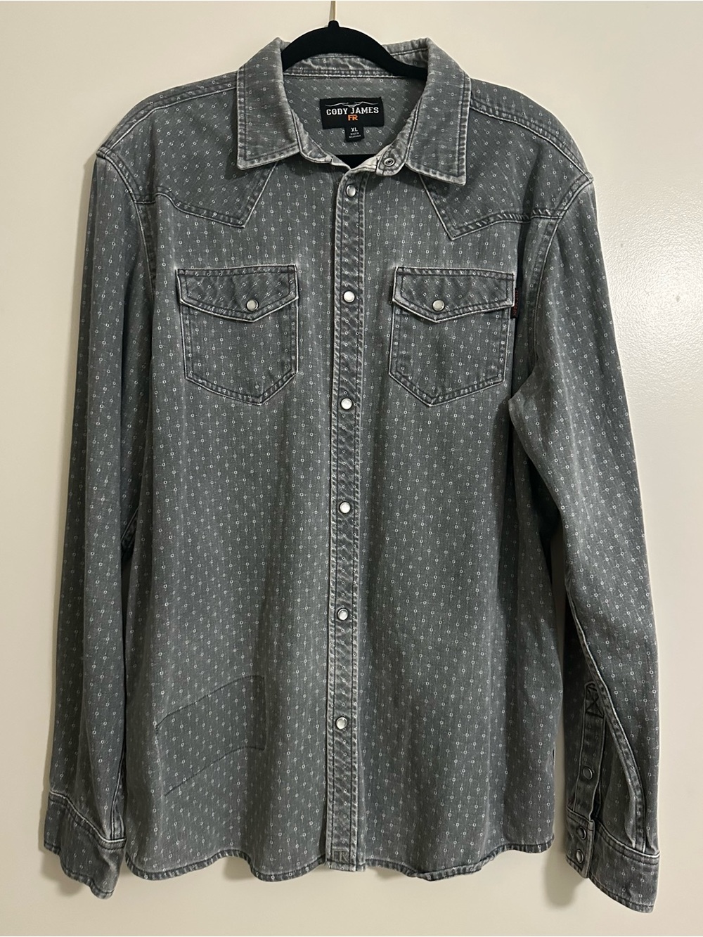 Cody James Gray Patterned FR Western Shirt